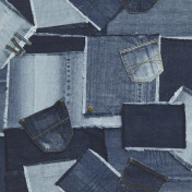 Бельгийские обои Covers, коллекция Elements, артикул Patchwork Cowboy 38-Jeans