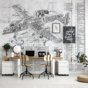 Российские обои Factura, коллекция Kids, артикул BATTLE PLANE/2: премиальные дизайнерские обои для стильного интерьера