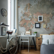 Российские обои Factura, коллекция Kids, артикул WORLD MAP/1: премиальные дизайнерские обои для стильного интерьера
