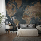 Российские обои Factura, коллекция Kids, артикул WORLD MAP/6: премиальные дизайнерские обои для стильного интерьера