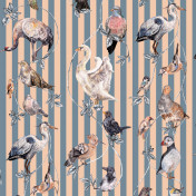 Панно House Of Hackney, коллекция Volume II, артикул Flights of Fancy/Duck Egg/Peach Stripe