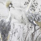 Панно Nicolette Mayer, коллекция Blossom Chinoiserie, артикул Crested Crane/Silver Gold