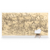 Американские обои Paul Montgomery Studio, коллекция Endur Collection (Mural Sources), артикул E-FL-065-GR1-SR/Sepia