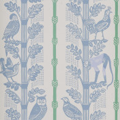 Английские обои St Judes, коллекция Collection 1, артикул Monkeys&Birds/Blue/Deco Green