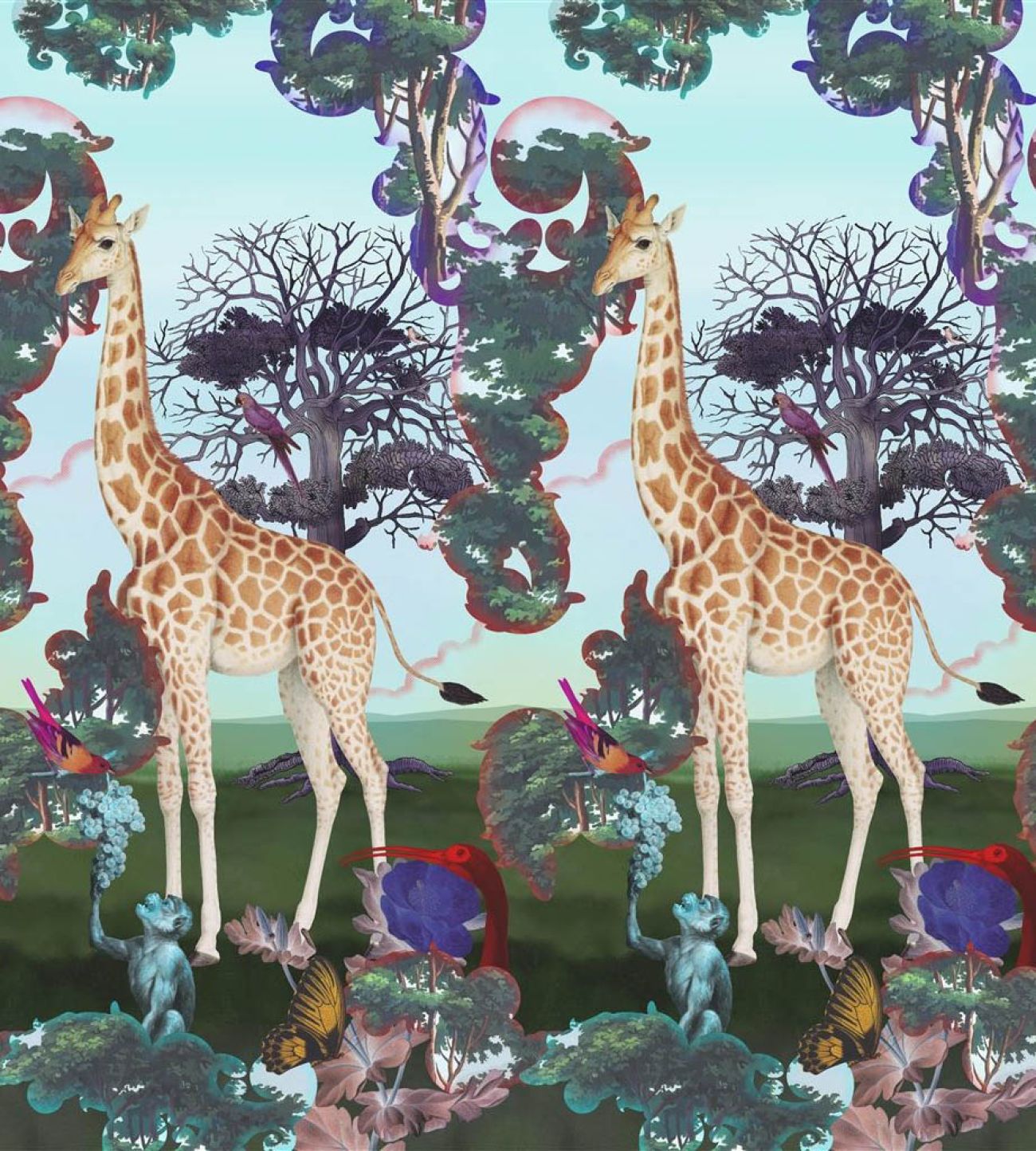 Панно Christian Lacroix, коллекция Stravaganza, артикул PCL7047/01: премиальные дизайнерские обои для стильного интерьера Панно Christian Lacroix, коллекция Stravaganza, артикул PCL7047/01: премиальные дизайнерские обои для стильного интерьера