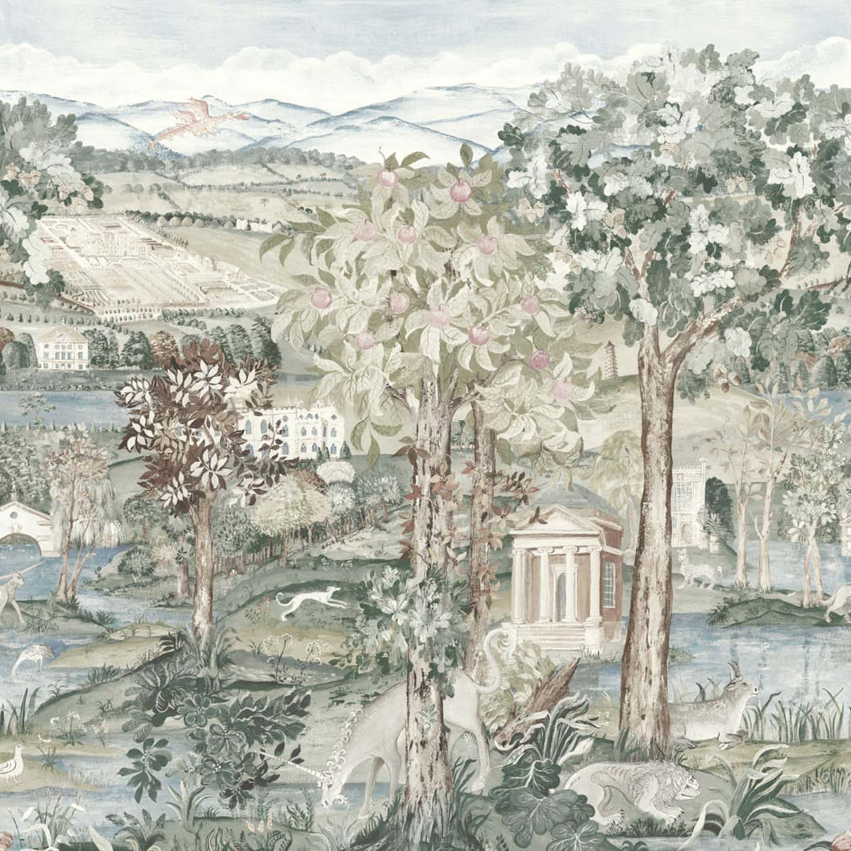 Панно Zoffany, коллекция Arcadian Thames, артикул 313040: премиальные дизайнерские обои для стильного интерьера Панно Zoffany, коллекция Arcadian Thames, артикул 313040: премиальные дизайнерские обои для стильного интерьера